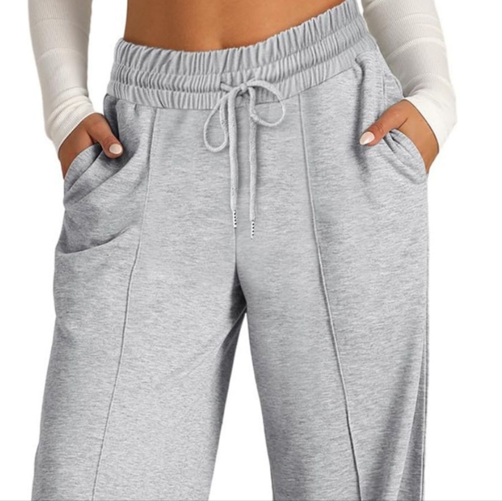 Women's Gray Wide-Leg Pants - Picture 3 of 6